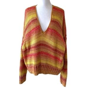 Express medium sweater orange yellow pink oversized